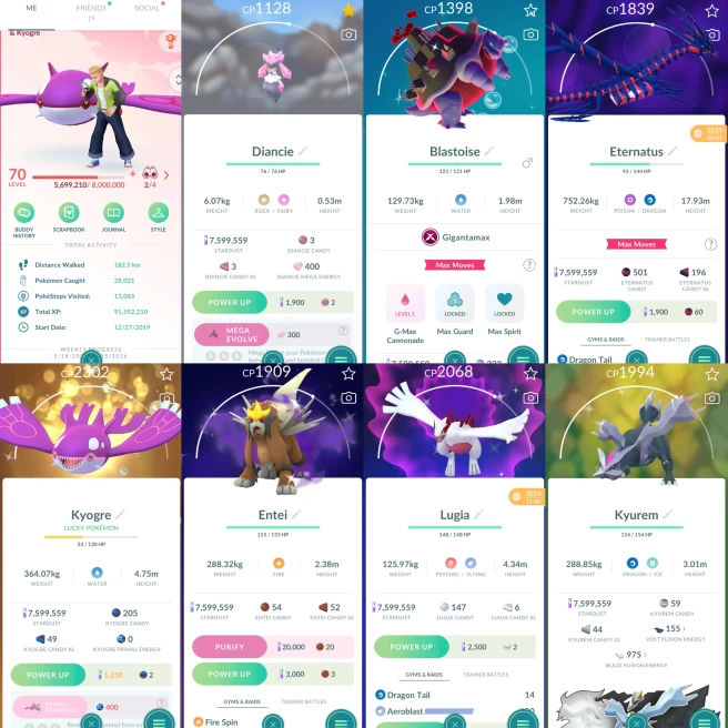 2274 Level 70 2019. Eternatus Shiny GMax Blastoise Shiny Riolu Shiny Honedge Shiny Kyurem Shiny Zamazenta