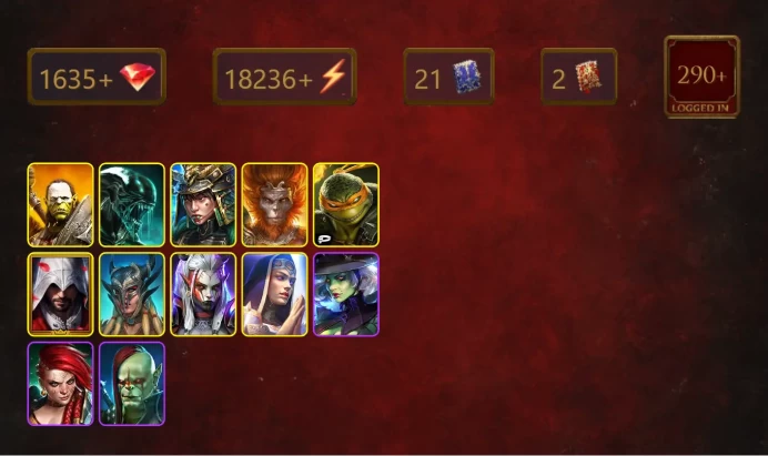 [STARTER]Harima+Martyr+Artak+Xenomorph+Wukong+Michelangelo+Ezio Auditore+Scyl+Visix+Theresc+Kinagashi+High Khatun+21Epics