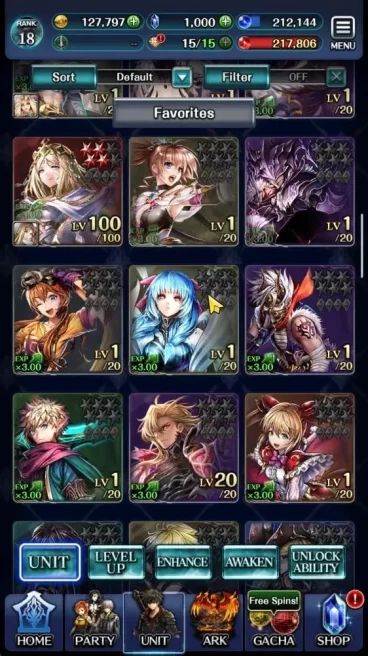 GLOBAL|Rank 18|Top Tier Unit|A Roland,KOG Mauna,SM Sera,POG Zero,G Lilaha,AOG Labyreth,Megius,Etc|6 UR Ark|Code Only|LC1292
