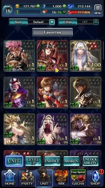 GLOBAL|Rank 18|Top Tier Unit|A Roland,KOG Mauna,SM Sera,POG Zero,G Lilaha,AOG Labyreth,Megius,Etc|6 UR Ark|Code Only|LC1292