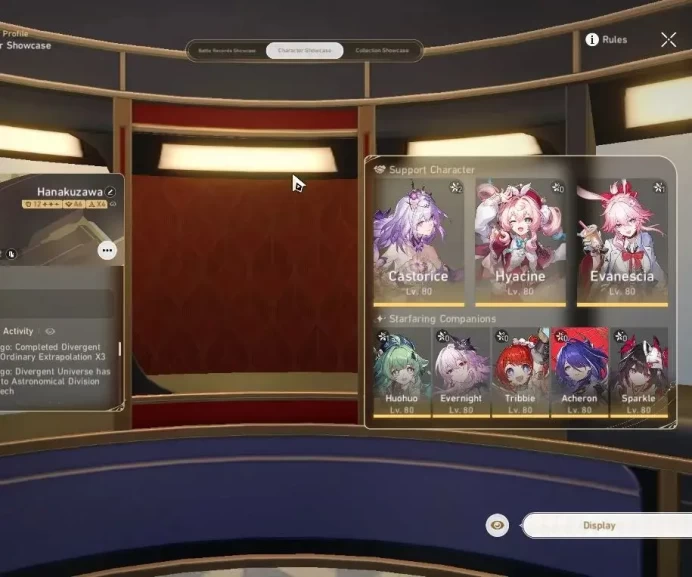 Asia|TL70|17 Limited|[Castorice,Hyacine,Evernight,The Herta,Acheron,Sunday,Evanescia,Dante,Huohuo,Sparkle,Etc]|MC Female|HSR7298
