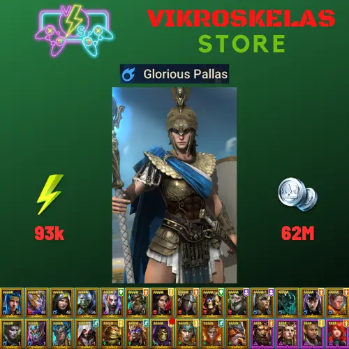 Starter acc with Pallas : 93k energy / 62 mln coins / Truath, Arix, Ninja + 20 Login Legendaries / Geomancer / Coldheart 3x