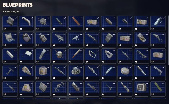 Wiped account +5 skill points ,4,5kk in materials for new NPC, All Benches+Scrappy, 83/83 Blueprints