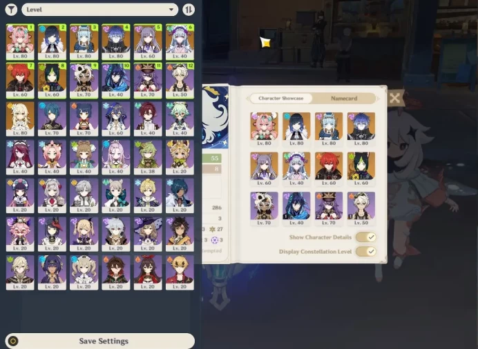 ASIA|AR55|PreamTeam Flins|4Limited+34(*4Character)|Innefa,Yelan,Varesa|1Skin|McFeMale|Take Mail|Check(GI6043)