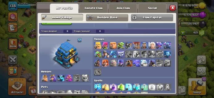 Th_12(MAX)(HERO:60/60/36/28)(C.N 500 GEM)(GOOD ABILITY)(BEST VILLAGE)(LIFTIME WARANTY)
