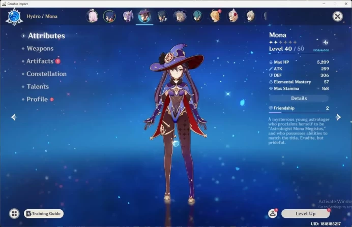 ASIA | STARTER | AR 34|1 Limit|3 STD|Limit Linnea|STD Wanderer,Keqing,Mona| MC Male | TakeMail Check SS GI198B