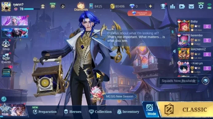 Hero 132|Skin 260|Prime Beatrix,Tf Roger,KOF Karina,CC Nata,LB(Alucard,Tigreal),Create Luo Yi,,Etc|Take Mail|Check SS(MLBB2239)