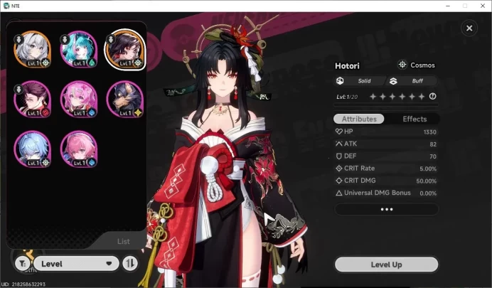 GLOBAL NA|HL 5|1 SSR Hotori|2 Selector ON|6 SR|2 S Arc|Female MC|Log Email|NTE1241
