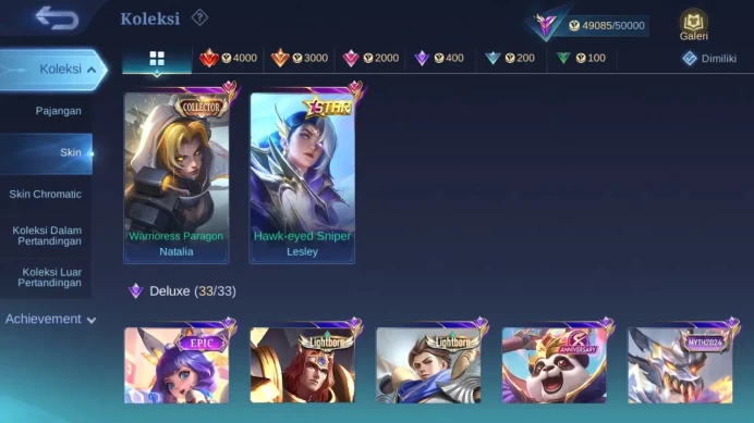 Hero 132 Skin 226 | Annual Lesley | Lightborn Alucard, Tigreal, Fanny | Zodiac Lunox | Epic Leomord check ss ML1344B