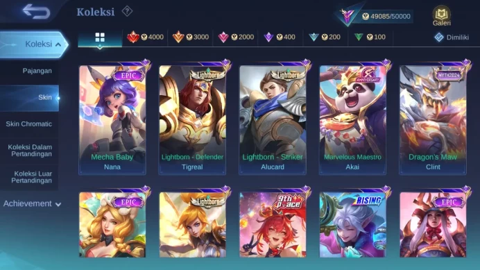 Hero 132 Skin 226 | Annual Lesley | Lightborn Alucard, Tigreal, Fanny | Zodiac Lunox | Epic Leomord check ss ML1344B