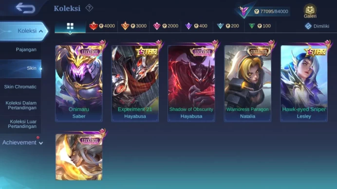 Hero 132 Skin 261 | Neobeast Ling | Metro Xborg | Kishin Lance | Luckybox Haya, Saber, Martis check ss ML1357B