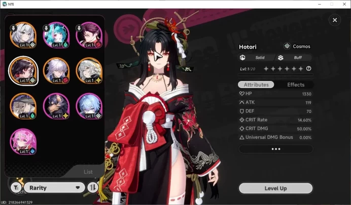 GLOBAL EU|HL 3|4 SSR|Hotori+Sign,Jiuyuan,Hathor,Baicang+Sign|2 Selector ON|Female MC|Log Email|NTE1244