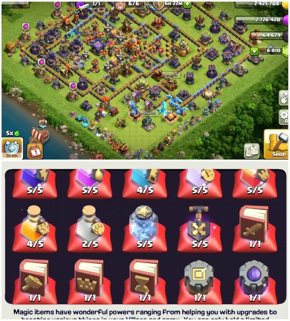[High Heros]||Th16 Stacked Account||6810 Gems||Heros:68-90-56-65-40-5||6th Builders||Free Nc||Exp:171