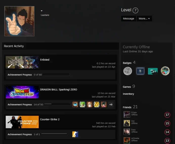CS2 Prime 343 hours+5Medals(Premier Season One Medal/2025 Service Medal/5Y/Loyalty Badge/Global Offensive Badge)