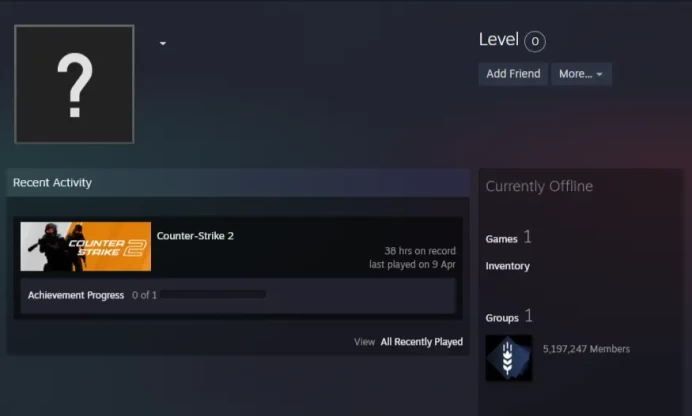 CS2 Prime 38 hours+1Medals(Global Offensive Badge)