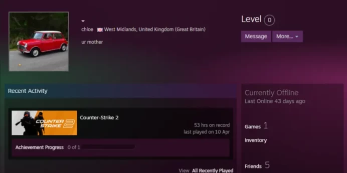 CS2 Prime 53 hours+1Medals(Global Offensive Badge)
