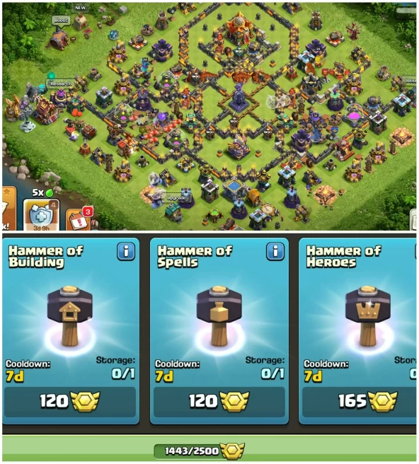 [1443 Cwl Medals]||Th16 With Free Nc||Heros:34-47-29-22-12-1||4 Epic Equipment||Lot Of Magic Items