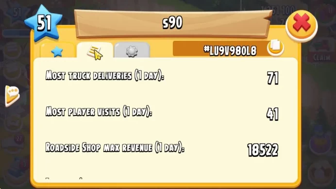 Lvl 51 | Silo Storage 800 - Barn Storage 3000 | 1,2M Coins - 208 DM | Half Land Unlock | CFN ON | Supercel ID | Check SS|HYD724