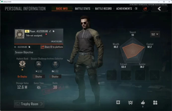 Mobile | LV 30 | SV 12.6 M | CV 4.0 M | GM AK-12, Forest MP5, Abomi. Vector 9, Speed SQB M110 | more detail Check SS  AB461B