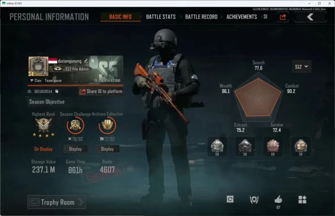 Mobile | LV 30 | SV 237.1 M | CV 148.5 M |Exclusive Skin X-Ray H416, Symphony AUG| more detail Check SS  AB464B