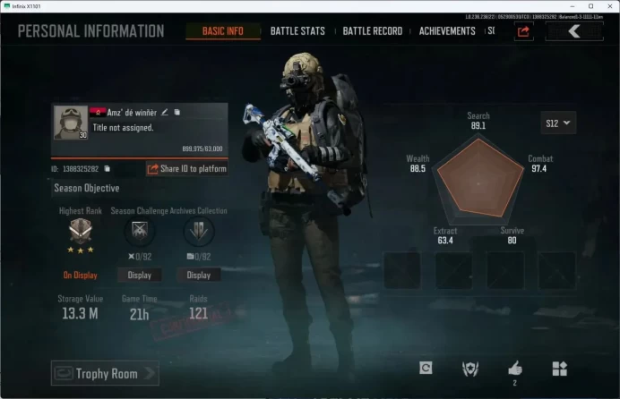 Mobile | LV 30 | SV 13.3 M | CV 3.2 M | KP MDR, Red Star AN94, SS TO3, Koi LR-DMR1, QS 110 | more detail Check SS AB465B