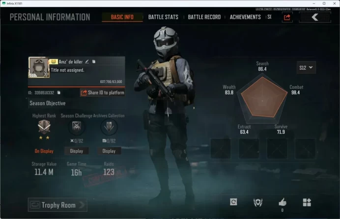Mobile | LV 30 | SV 11.4 M | CV 4.05 M | Maelstrom AUG, Koi MCX, Koi LR-DMR1, Forest MP5 | more detail Check SS  AB467B