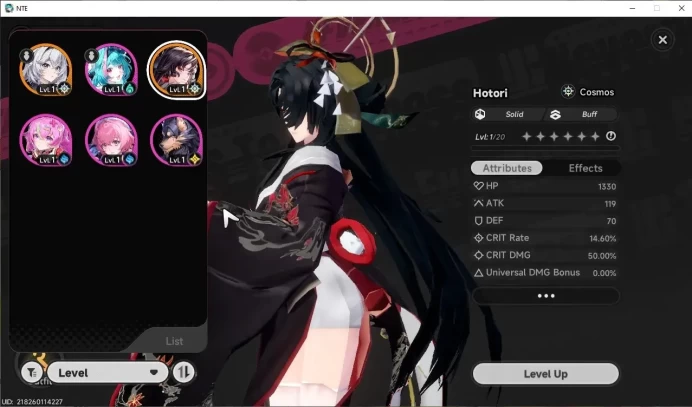 GLOBAL America |HL 3| 1 SSR Hotori + Signature +1S-Class Char Box |Selector ON |4 SR|Female MC|Log Email|Take Email|NTE1251