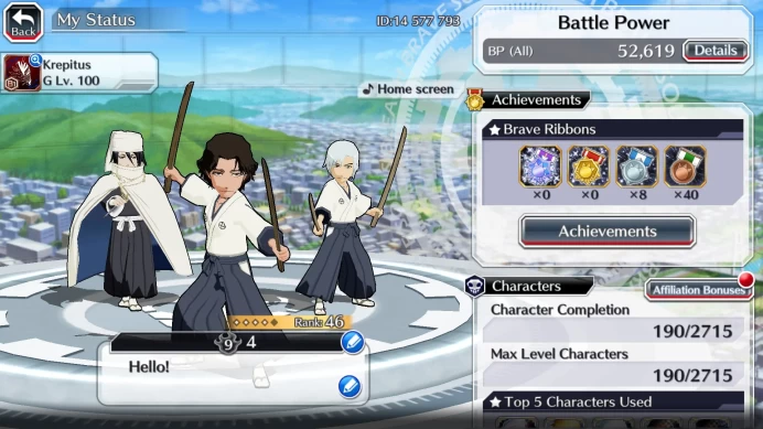 GLOBAL]6K Orb+Fresh All Story|2SoulReaper(Jushiro+Shunsui),ByakuyaTYBW,IchigoRenewed,Etc|KlabID RA186B