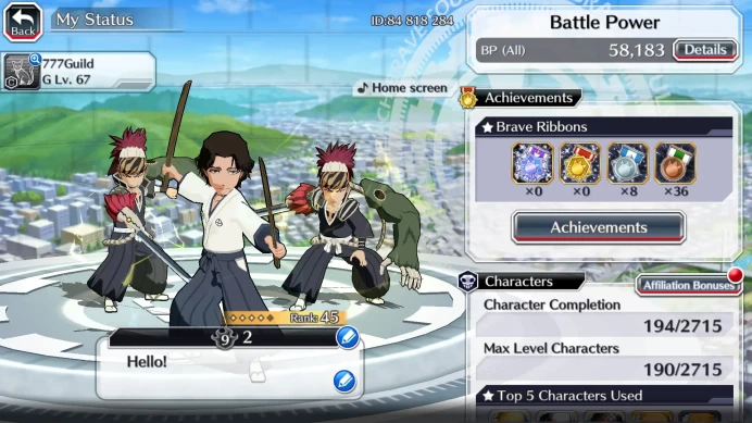 GLOBAL]6K Orb+Fresh All Story|SoulReaper Shunsui,Ichigo Renewed,RukiaTYBW,Etc|KlabID RA188B