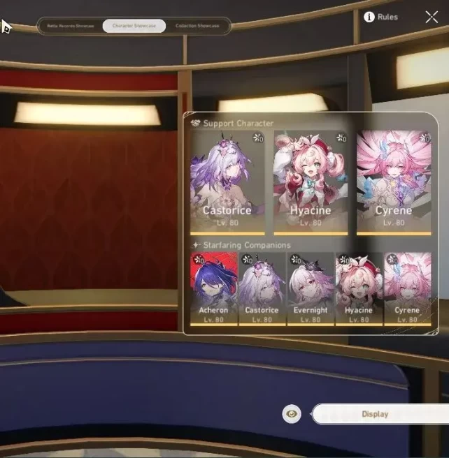 Asia|TL 70|Casto+Sign Prem Team|15 Limited|(Evernight,Hyacine)+Sign,Cyrene,Acheron,SW 999,Huohuo,Etc|Take Mail|CheckSS(HSR7319)