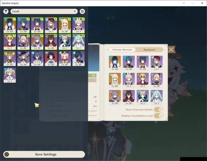 ASIA |AR 30 |1 Limited + 1 (*5 Standard) |Yelan |KeqingC1 |Reuni On |Low Explore Map |MC Female |Take Mail |Check SS |(GI6616)