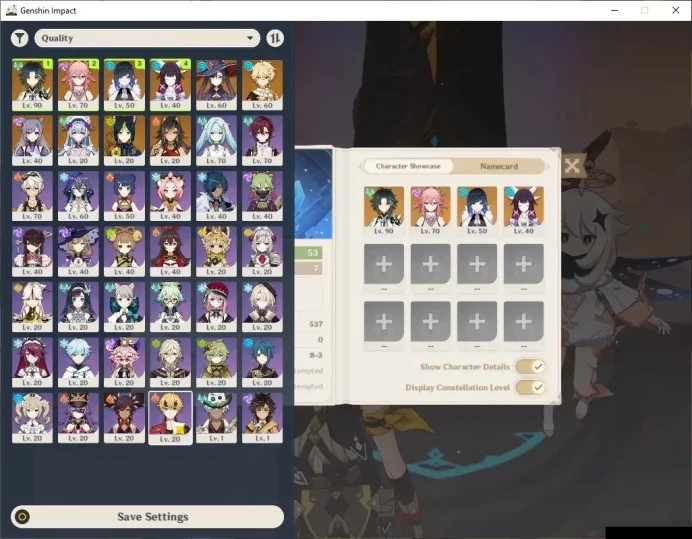 ASIA|AR 53|4 Limited +2(*5Wep)|[Xiao]+Sign,Columbina,Yelan,Yae Miko|Mc Male|Take Mail|Check SS(GI6381)