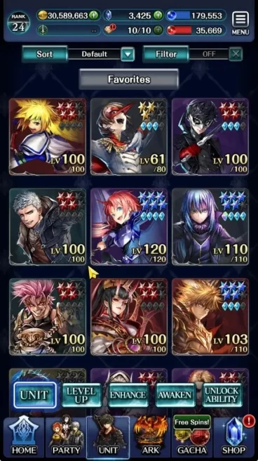 GLOBAL|Rank 24|3,4K Crystal|Top Tier Unit [AoG Labyreth,Arkh KoD,SM Sera,Ascended Roland,Etc|7 UR 5 LR 54 SSR Ark|LC1296