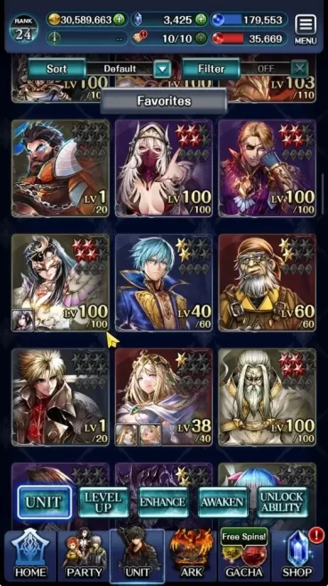 GLOBAL|Rank 24|3,4K Crystal|Top Tier Unit [AoG Labyreth,Arkh KoD,SM Sera,Ascended Roland,Etc|7 UR 5 LR 54 SSR Ark|LC1296