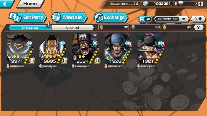 Global | 5EX | 4Emperor teach,the5elder saturn,SK Borsalino,BB kuzan , RO onigashima Roronoa zoro | rank 14 | OPBR031
