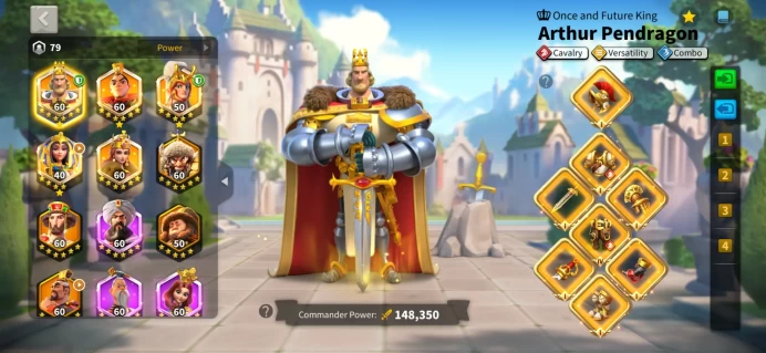 60M Power T5 - Arthur Pendragon, Achilles, Huo Qubing Max Skills - 331 Gold Heads - VIP 14 - 1.3Bil Killpoints 1x Autarch - Top 8 Killpoint #485