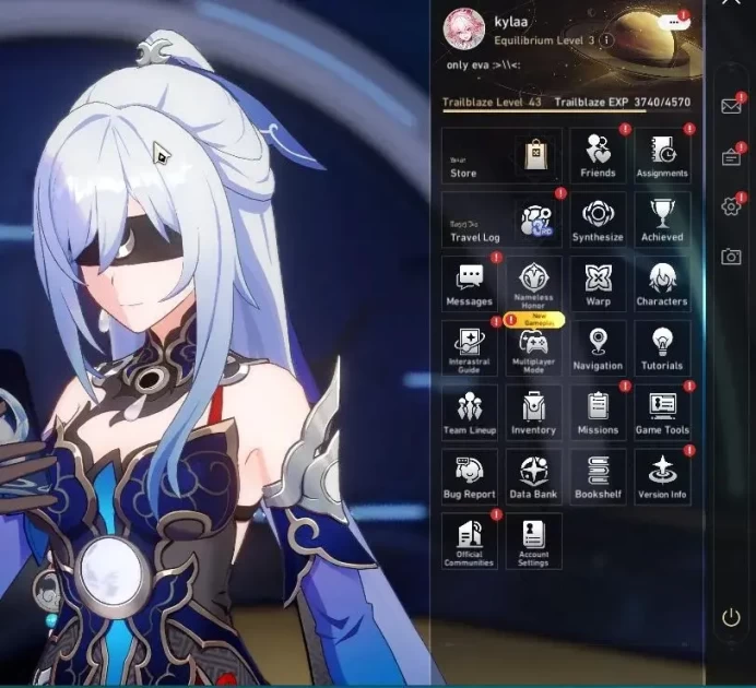 Asia|TL 43|7 Limited|Evanescia E2,Sunday,Jingliu,Loucha,Argenti,Ruan Mei,Dante|MC Female|Take Mail|Check SS(HSR7205)