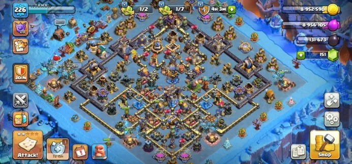 TH 18 Max, 7 Equipment Epic 4 Lv 27, Wall Max, Defense Max, Hero Max, 1 Map Skin, TH18 Almost Max