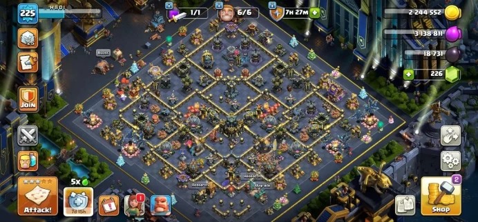 TH 18 Full Max, 10 Equipment Epic, Wall Full Max, Defense Full Max, 1 Map Skin, 8 Hero Skin, Magic Items