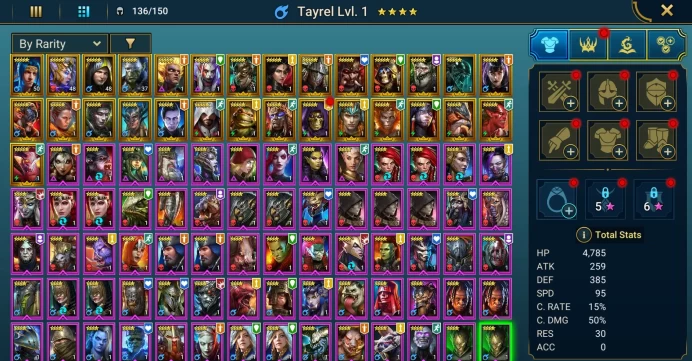 Starter acc with Solanar : 92k energy / 61 mln coins / Kyoku, Skorid, Lord Shazar, Arix, Ninja + 20 Login Legendaries