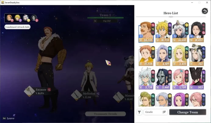 SEA|Lvl 41|8 SSR|EscanorP6,MeliodasP5,MannieP5,GuilaP5,KingP3,JerichoP1,ElaineP3,Drake|74K Pwr|4K SF|ManySkin|Netmarble|SDO1118