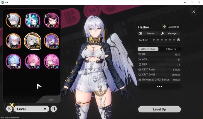 GLOBAL SEA|HL 3|3 SSR|Hathor+Sign, Baicang, Fadia Awk 1|2 SSR Selector On|Tiger Incoming Livery+Underbos Glider|Male MC|NTE1258