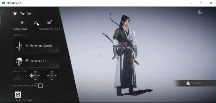 GLOBAL|Lv 5|GS 3676|1 Harmonic Core|Through the Gloam|Anthem of Ages|Nameless Sword+Panacea Fan|Male MC|Netease(WWM1139)