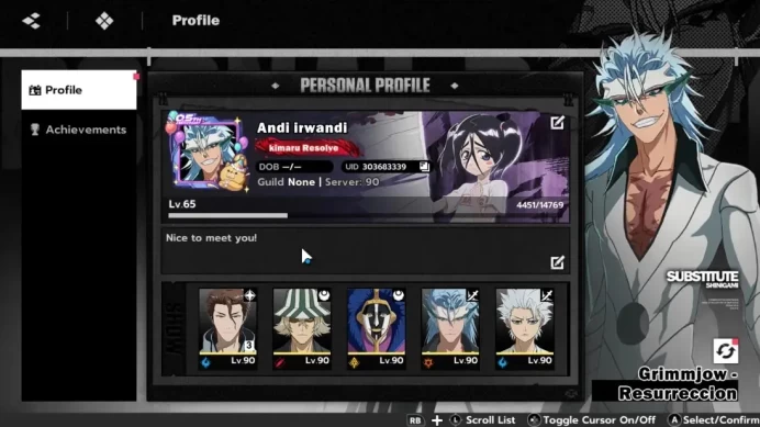NuverseSEA|LV65|9 SSR (AizenB3,Toshiro,Grimjow)+Stamp,Mayuri,Byakuya,Yoruichi,Tosen,Sajin,Urahara|3 Sign|Log Google(BSR1174)