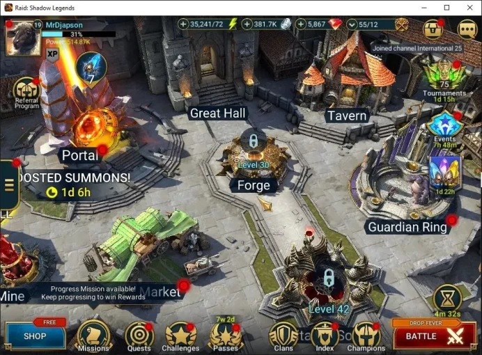 Lv19 514K Power|1 Mythic(Lazarius)|19 Legend(Lord E Fabian,Ninja,Wukong,Niamhe,Wukong,Etc)|5,8K Gem+35K Energy|Plarium(RSL1516)