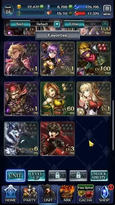 GLOBAL|Rank 16|Top Tier Unit|DL Judecca Samekh,SM Sera,G Lilaha,A Roland,A Labyreth,KoG Mauna|2 UR 10 SSR Ark|Code Only|LC1301
