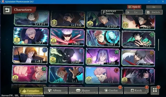 JJK53: Global-TW-HK | Lv61 - 175 k CP| 38 SSR (10limited) - 5k cube free 