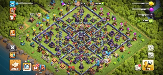 Town hall 15 Xp 195, 18599 gems, free change name, C6306