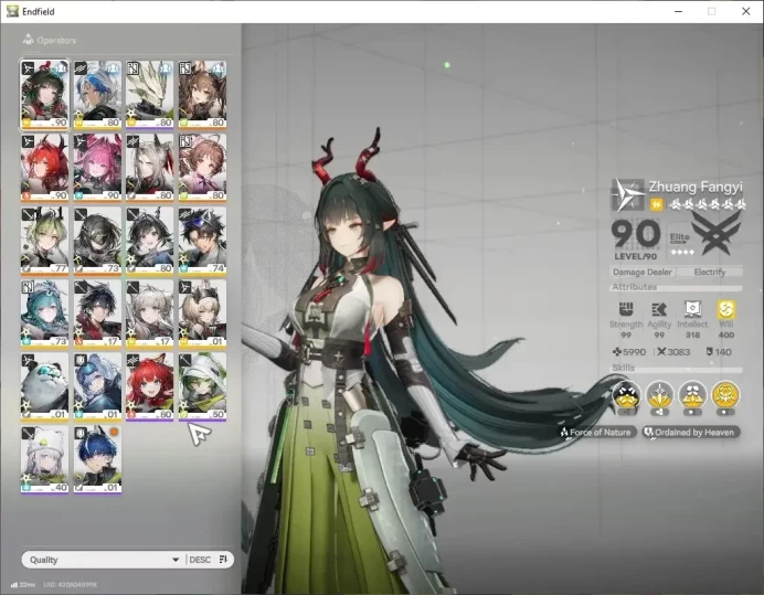 ASIA|Lv57|7SSR(4Limited)+17*6WEP|[(YvoneP1,Laevatain)+sign,FangyiP1,Gilberta]ArdeliaP1+Sign|Wep Selector|Gryphlink|END1943