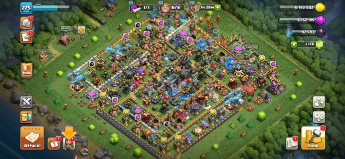 Town hall 18 Xp 225, 14 equipment epic, free change name, C6310